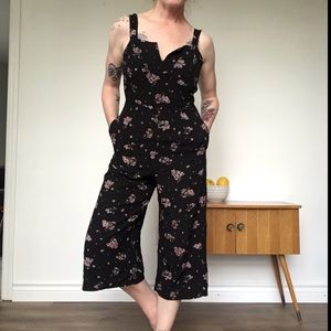 LUCKY BRAND Black Printed floral jumpsuit XS